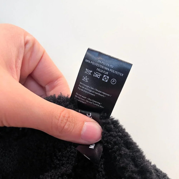 Sixth June Black Faux Shearling Bohemian Full Zip Heavy Moto Jacket M - Picture 11 of 14